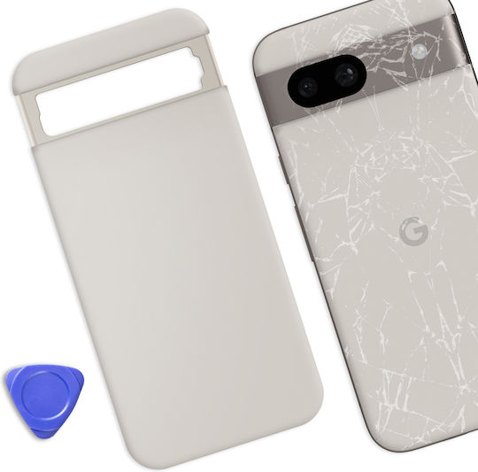 Clappio Capac Baterie Google Pixel 8a Cu Adeziv Integrat Alb
