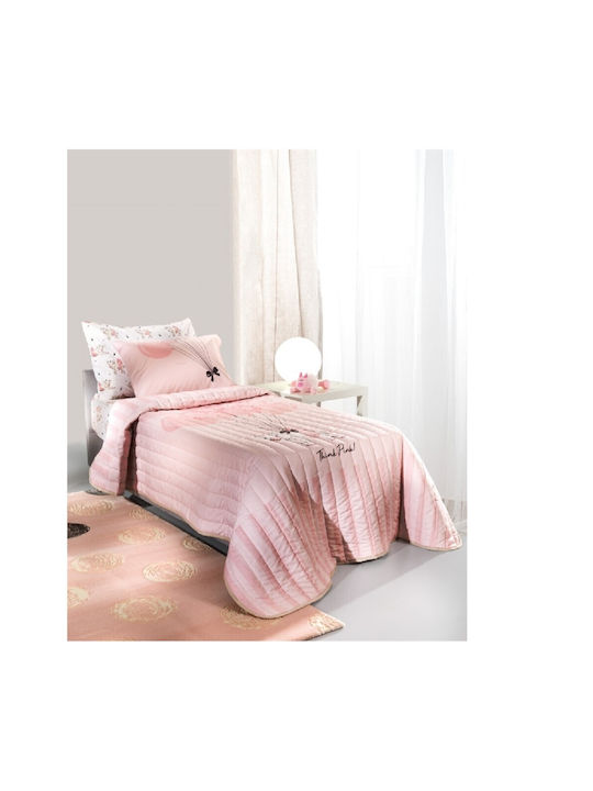 Saint Clair Παιδικό Κουβερλί Μονό Piggy Ροζ 160x220εκ.