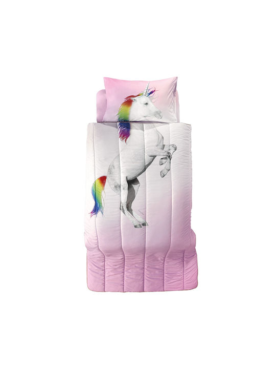 Saint Clair Kids Quilt Set Single with Pillowcase Ceros Suede Pink 160x230cm