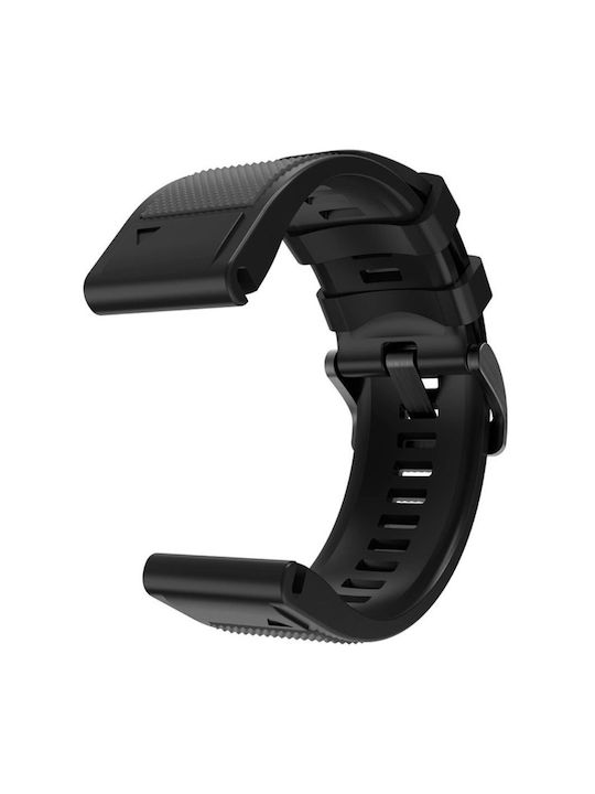 Silicone Strap Quickfit 22mm Garmin Dark Gray Black
