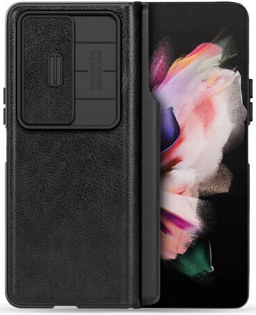 Nillkin Camshield Qin Pro Back Cover Δερματίνης 2mm Μαύρο (Galaxy Z Fold4)