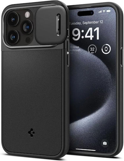 Spigen Optik Armor MagFit Back Cover Silicone / Plastic 2mm Black (iPhone 15 Pro)