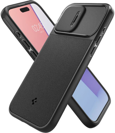 Spigen Optik Armor MagFit Back Cover Silicone / Plastic 2mm Black (iPhone 15 Pro)