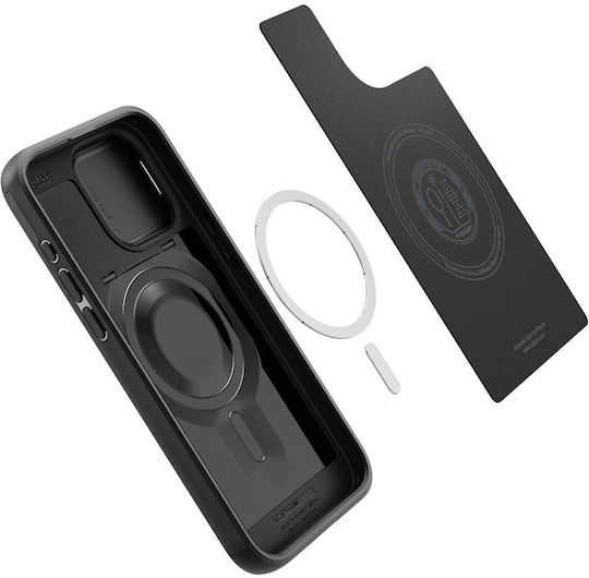 Spigen Optik Armor MagFit Back Cover Silicone / Plastic 2mm Black (iPhone 15 Pro)