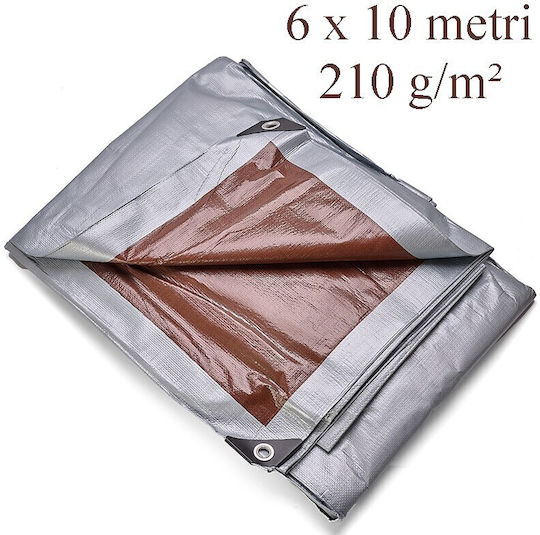 Στρογγυλός Αδιάβροχος Μουσαμάς 210gr/m² με Διάμετρο 6μ. Βαρέως Τύπου Γκρι