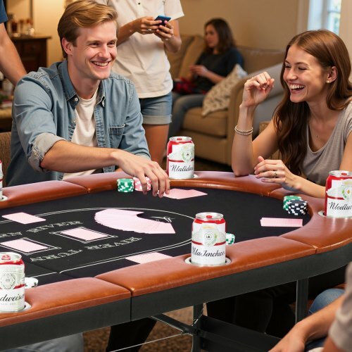 Vevor Masa de poker Metalic Pliabil Maro 1buc