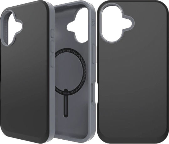 Zagg Snap Задна корица Силикон Черен (iPhone 16)