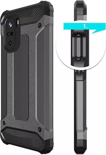 Hurtel Hybrid Armor Back Cover Plastic 2mm Gold (Poco F3 / Mi 11i)