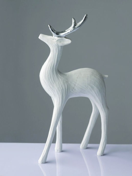 Aca Weihnachtliche Kunststoff Figur Hirsche Weiß Höhe 31cm