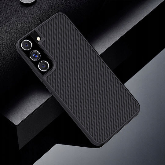 Nillkin Synthetic Fiber Umschlag Rückseite Silikon Schwarz (Galaxy S22+ 5G) 028670