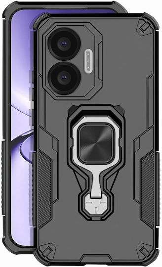 Avizar Shockproof Case Poco F7 Rotating Ring Integrated Stand Black