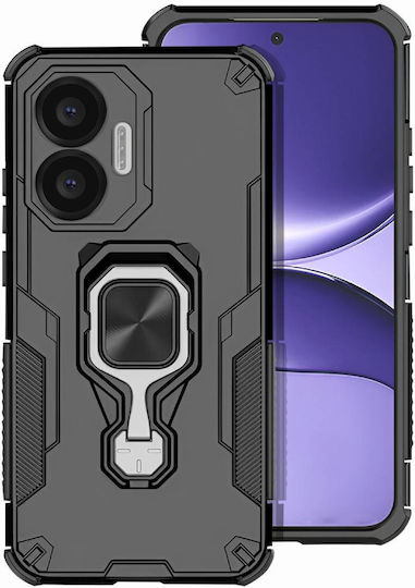 Avizar Shockproof Case Poco F7 Rotating Ring Integrated Stand Black