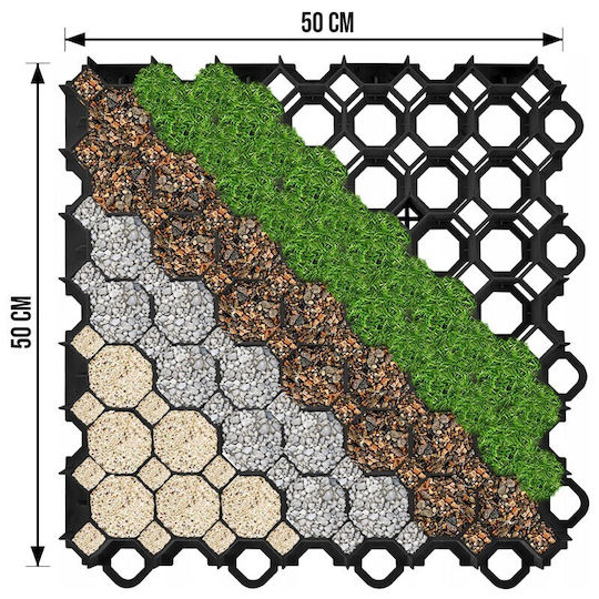 Material pentru Podea de Grădină din Plastic 50x50buc 1buc