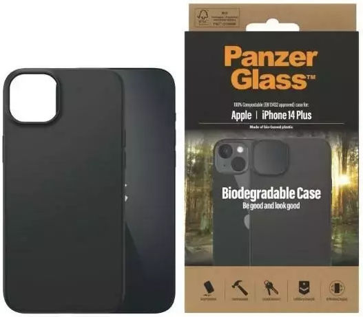 PanzerGlass Biodegradable Back Cover Tempered Glass Μαύρο (iPhone 14 Plus)