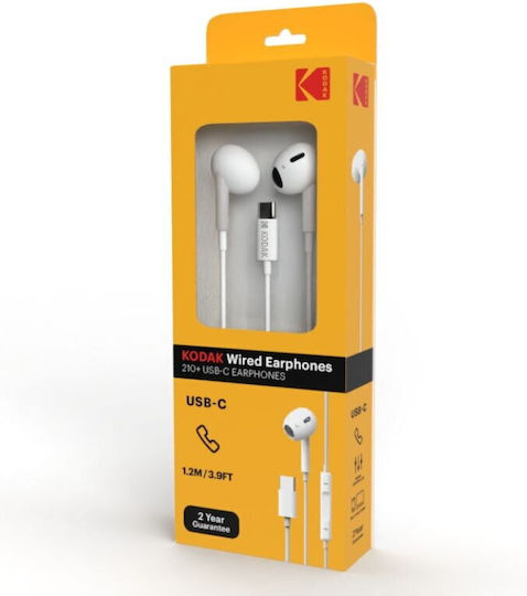 210+ USB-C Wired In-ear White Handsfree Earphones