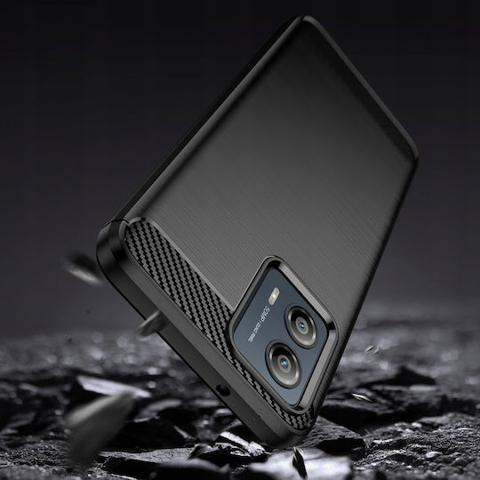 Hurtel Carbon Back Cover Σιλικόνης Μαύρο (Moto G53)