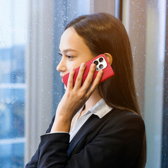 Dux Ducis Hivo Brieftasche Leder Rot (iPhone 14 Pro)