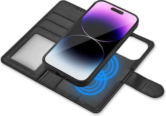 Tech-Protect Wallet Piele artificială / Silicon Negru (iPhone 15 Pro)