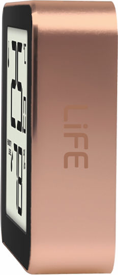 Life Alu Mini Indoor Thermometer & Hygrometer Wall Mounted / Tabletop Rose Gold