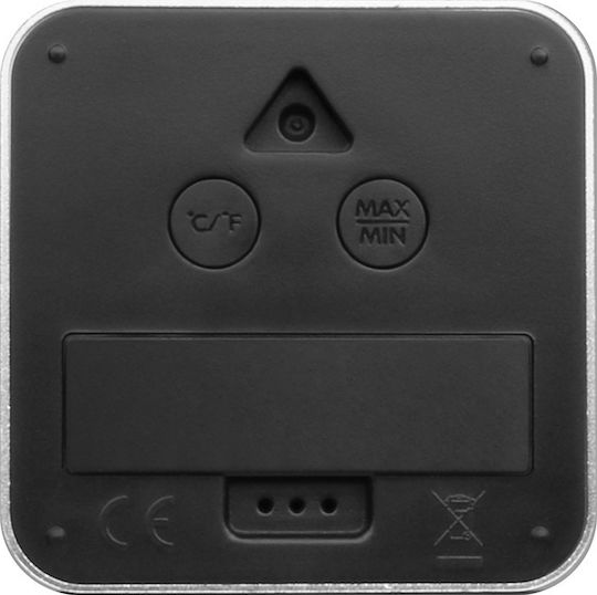 Life Alu Mini Indoor Thermometer & Hygrometer Tabletop / Wall Mounted Black-Aluminum