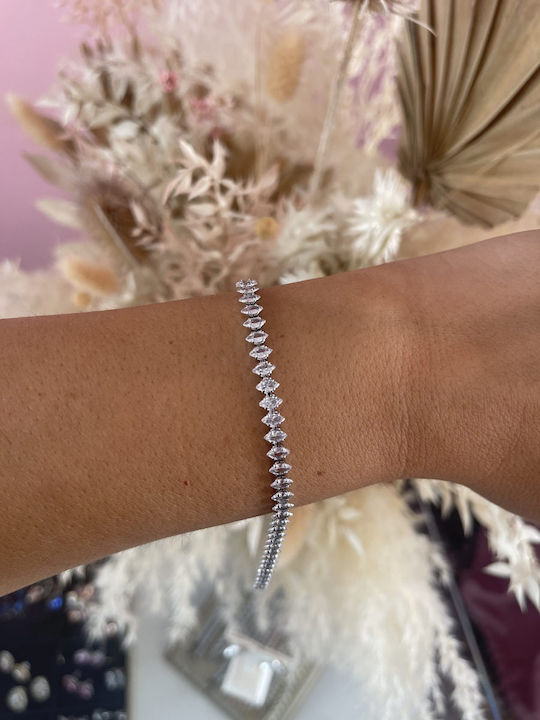 Women's Gold Plated Bracelet with Zircon 18cm