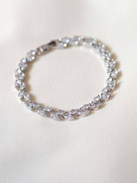 Damen Armband mit Zirkon 17,5cm