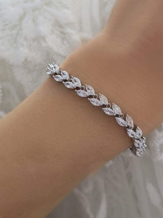 Damen Armband mit Zirkon 17,5cm
