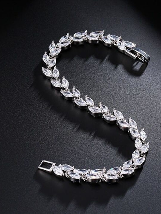 Damen Armband mit Zirkon 17,5cm