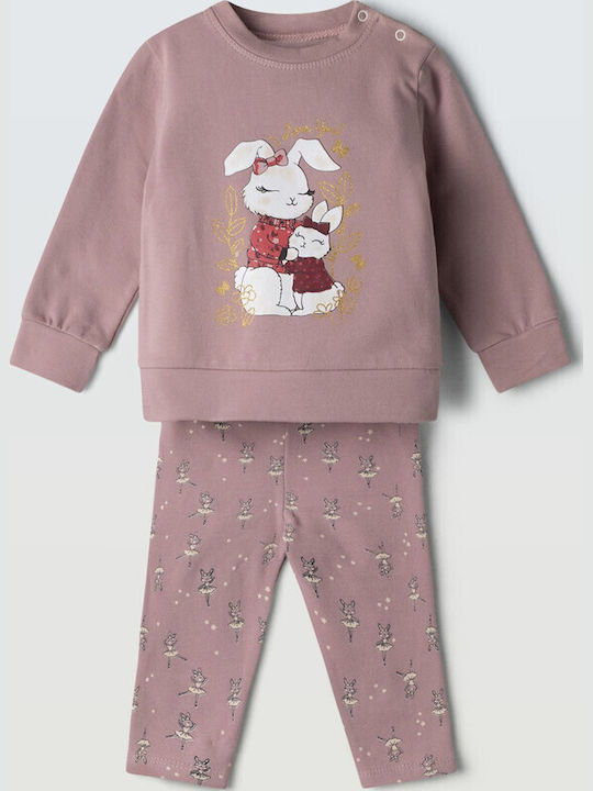 Kinder-Set mit Leggings Winter 2Stück Pink