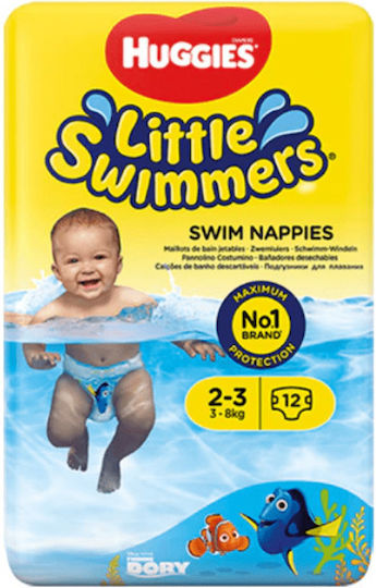 Huggies Πάνες Μαγιό Little Swimmers για 3-8kg 12τμχ