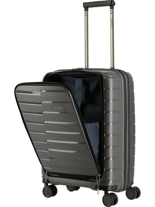 Travelite Βαλίτσα Ταξιδίου Καμπίνας Σκληρή Anthracite με 4 Ρόδες Ύψους 55εκ.