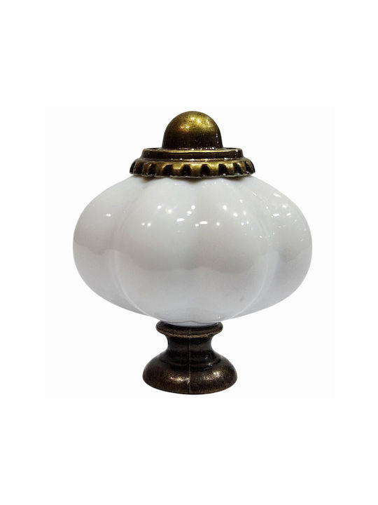 ACM Antique Knob Furniture made of Plastic & Zamak & Metallic White-plastic Bronze-metal 30mm (Center Distance 30mm) 11988-000-PLA1 1pcs
