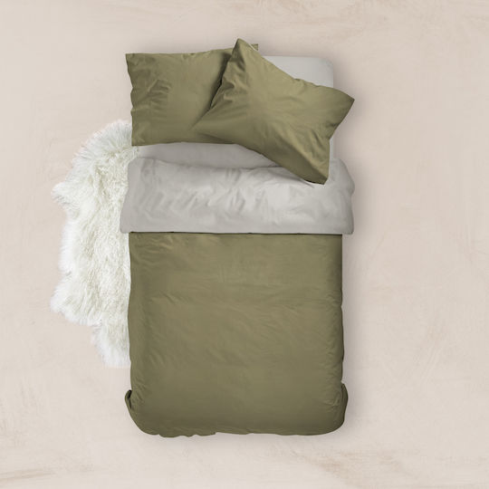 Borea Duvet Cover Cotton Queen 220x240 Petrol-yellow