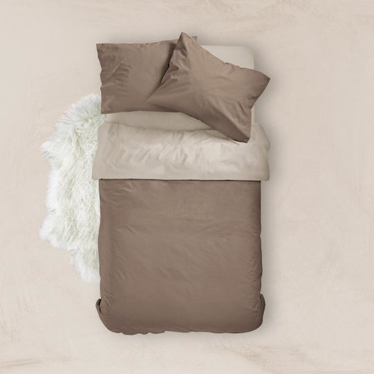 Borea Duvet Cover Cotton Queen 220x240 Petrol-yellow