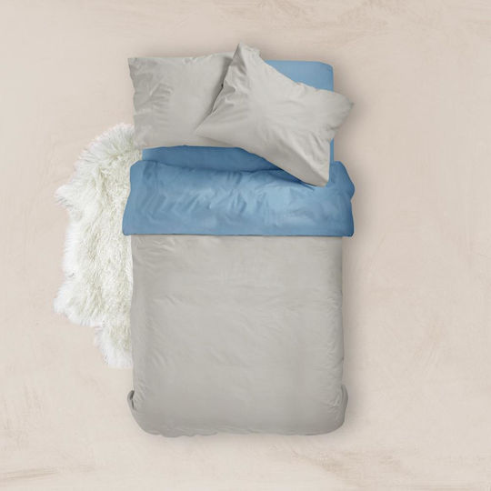 Borea Duvet Cover Cotton Queen 220x240 Petrol-yellow
