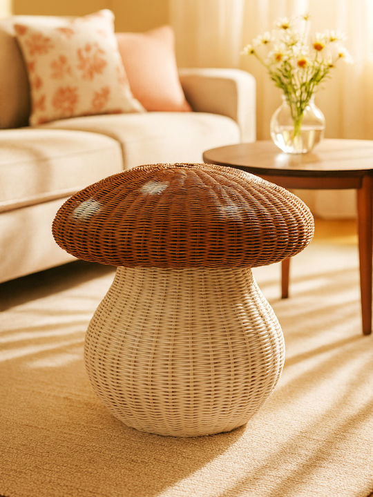 Polihome Mushroom Καλάθι Αποθήκευσης Rattan 42cm