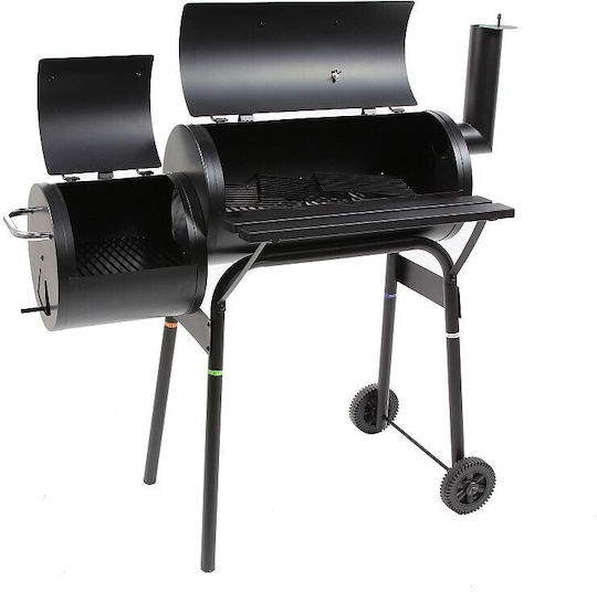Charcoal Grill with Thermometer and Smoker