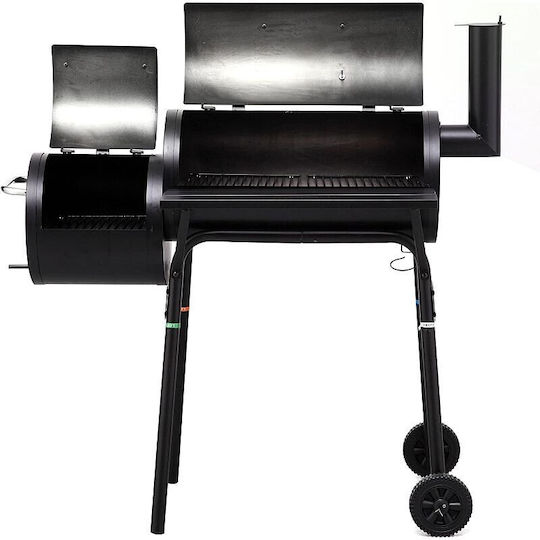 Charcoal Grill with Thermometer and Smoker
