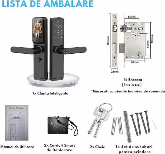 Lacăt Electronic în culoare Negru cu Conectivitate Wi-Fi