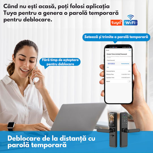 Lacăt Electronic în culoare Negru cu Conectivitate Wi-Fi