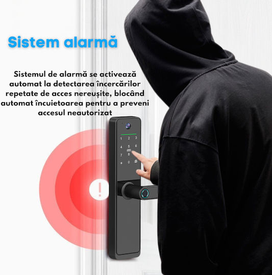 Lacăt Electronic în culoare Negru cu Conectivitate Wi-Fi