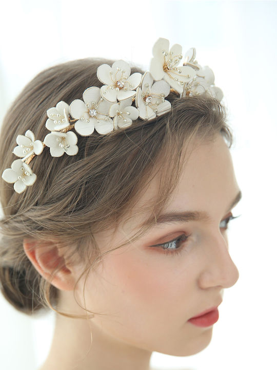 Marina Handmade Leather Floral Bridal Crown