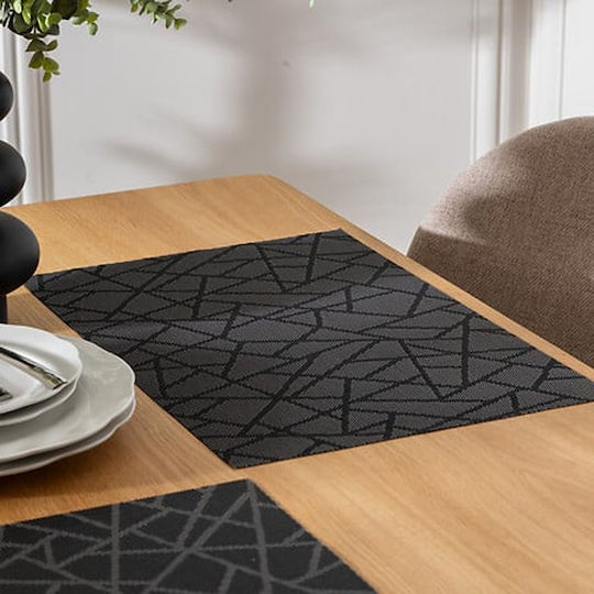 Atmosphera Placemat Fabric Black 45x30cm 07. 1pcs