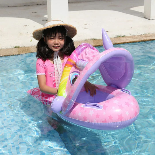 Kids' Swim Ring Unicorn Purple-Pink Shade 70cm 4epx99