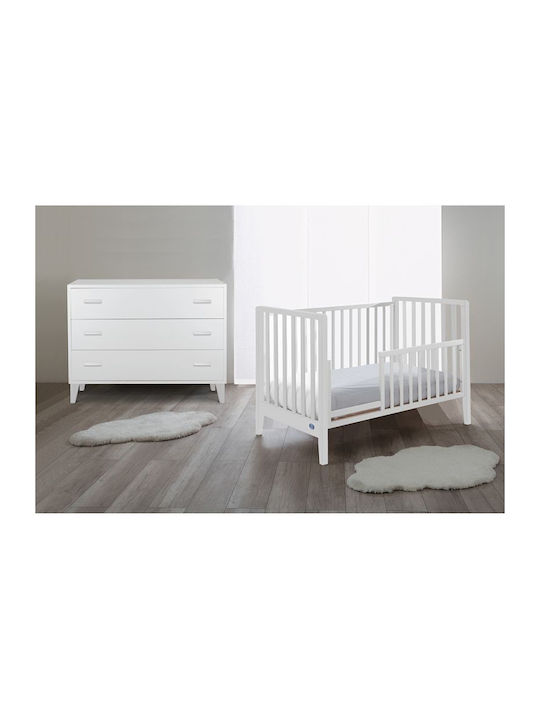 Dulap cu Sertare pentru Bebeluși cu 3 Sertare Albă 115x51x85cm Dulap cu Sertare pentru Bebeluși cu 3 Sertare Albă 115x51x85cm