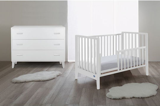Βρεφική Συρταριέρα με 3 Συρτάρια Λευκή 115x51x85cm