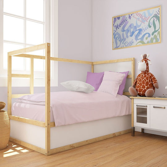 Dimcol Бебешка Долна Калъфка Bebe Solid Light Purple 120x160см.