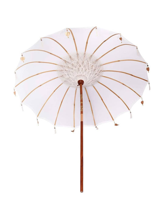 Runder Holz-Garten- und Terrassen-Sonnenschirm Beige F2.5xY2.49m