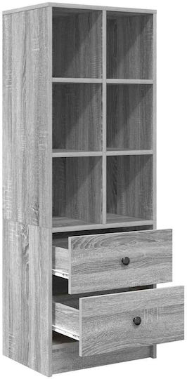 Дървен Офисен Шкаф Сив Сонома 45.5x34x127см