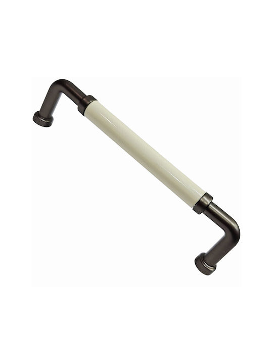 Premier Handle Furniture made of Porcelain & Zamak & Metallic Black 174mm (Center Distance 160mm) 11993-160-BRZ1 1pcs